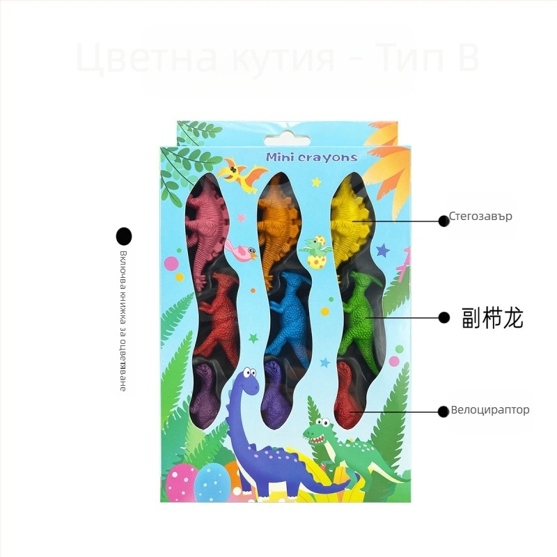 Комплект за оцветяване с пластмасови форми восъчни пастели — модел XH-040, кръгла молив, серия Styling Crayon, корпус от хартия