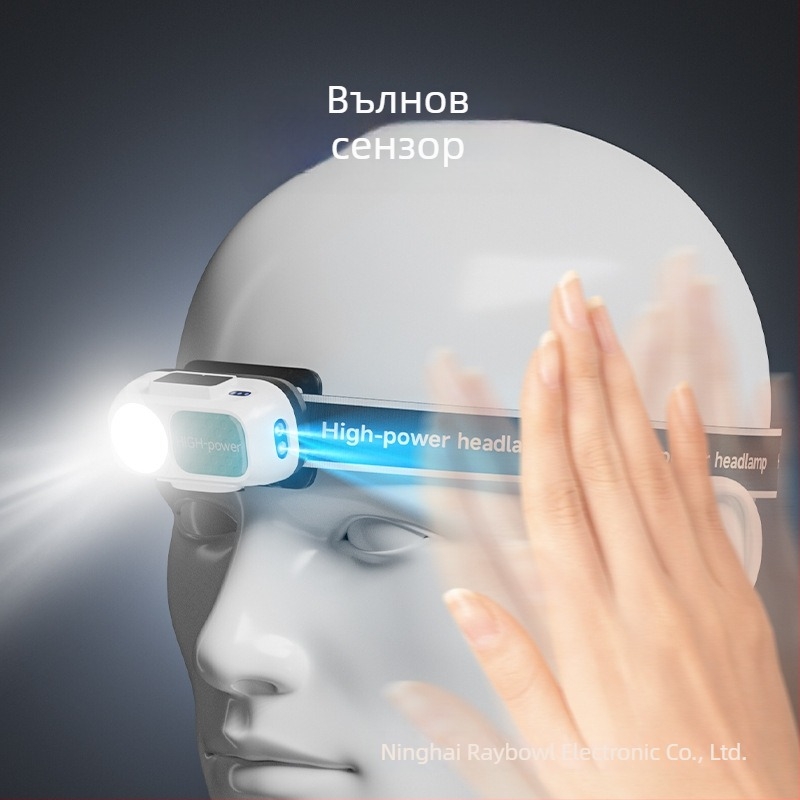 Челна лампа за нощна работа на открито сензор за движение, презареждаема LED лампа, ултралека и компактна, 1200mAh батерия, 10W, зарядно включено