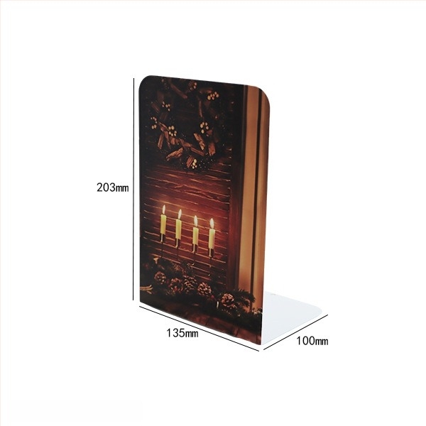 Метални L-образни антихлъзгащи стойки за книги, коледна украса за бюро, комплект 2 бр., нетно тегло 465 g