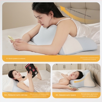 Ергономична възглавница за спане с паметова пяна и латексна конструкция – персонализирана обработка, PU пълнеж, умерена опора, подходяща за дневна стая, спалня, общежитие, козметичен салон и офис