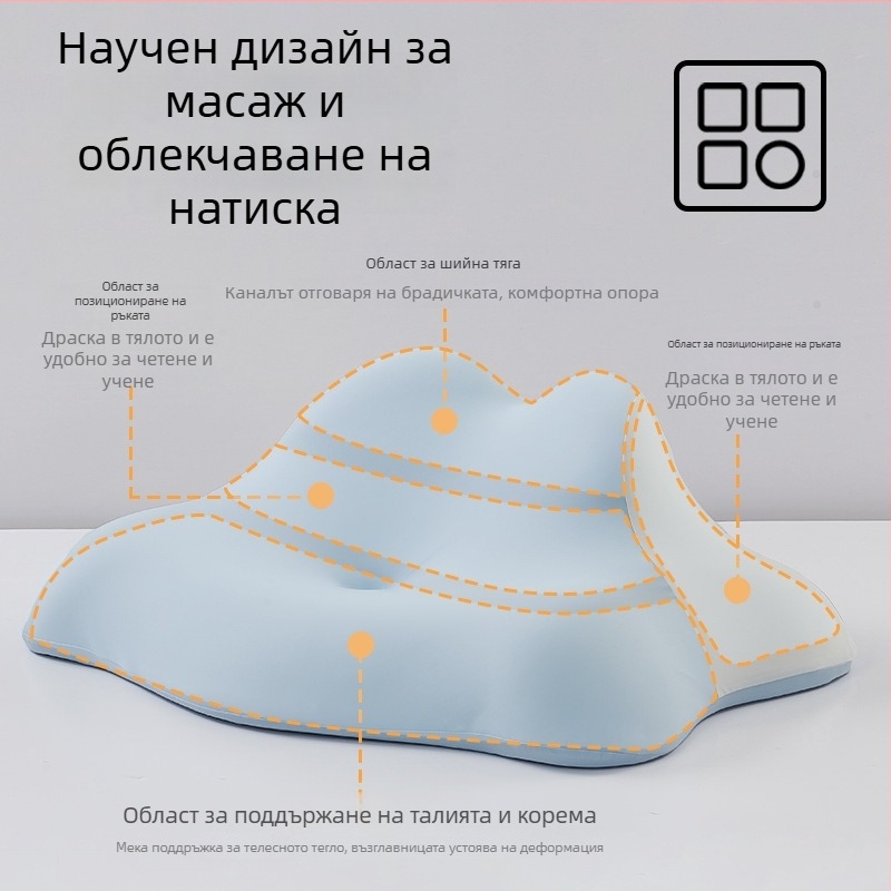 Ергономична възглавница за спане с паметова пяна и латексна конструкция – персонализирана обработка, PU пълнеж, умерена опора, подходяща за дневна стая, спалня, общежитие, козметичен салон и офис