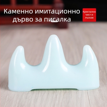 Държач за писалка и четка – модел bg1, Purple fangzhai; материали: пластмаса/бамбук/дърво; печат на лого и персонализация налични