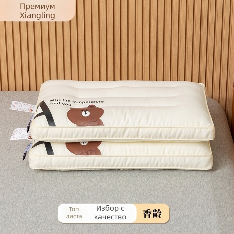 Детска възглавница от чист памук за шийния отдел на гръбначния стълб, правоъгълна форма, пълнител: 100% полиестер, височина на пълнежа 1–5 см, за едно дете