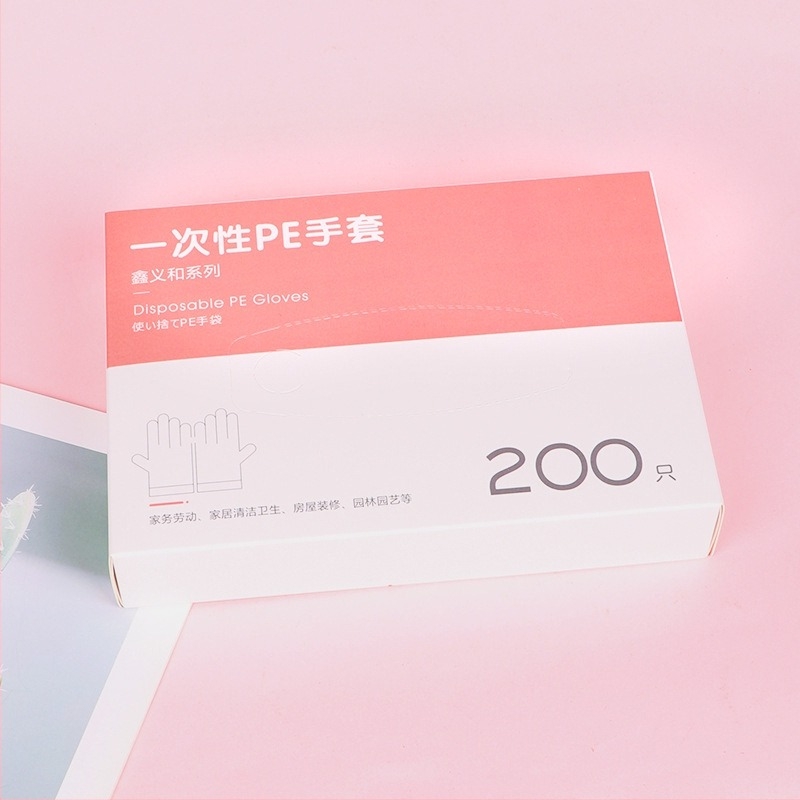 Xinyihe еднократни PE кухненски ръкавици, прозрачни, 0,05 мм дебелина, прахоустойчиви