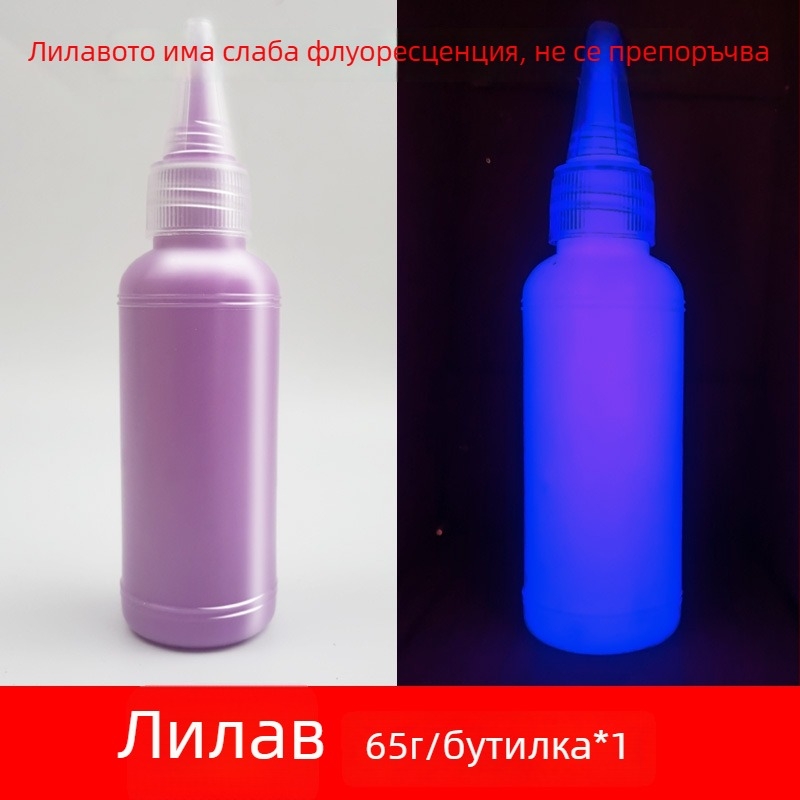 Светеща акрилна боя, 60 мл, водоразтворима, светеща в тъмното, за стенопис и студийно рисуване