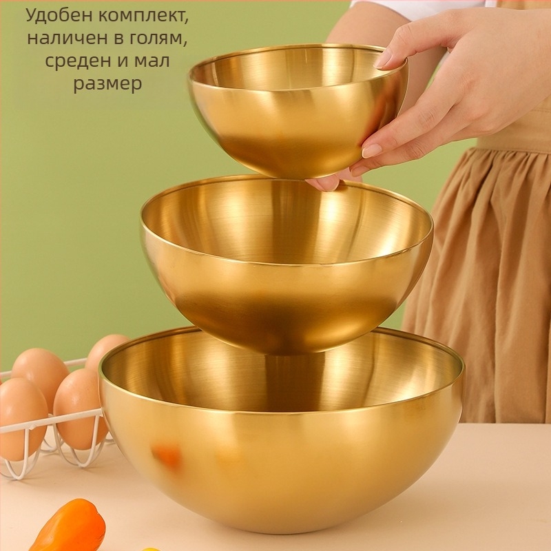 Салатник от неръждаема стомана за кухня, модерен минималистичен дизайн, произход Чаочжоу, Китай