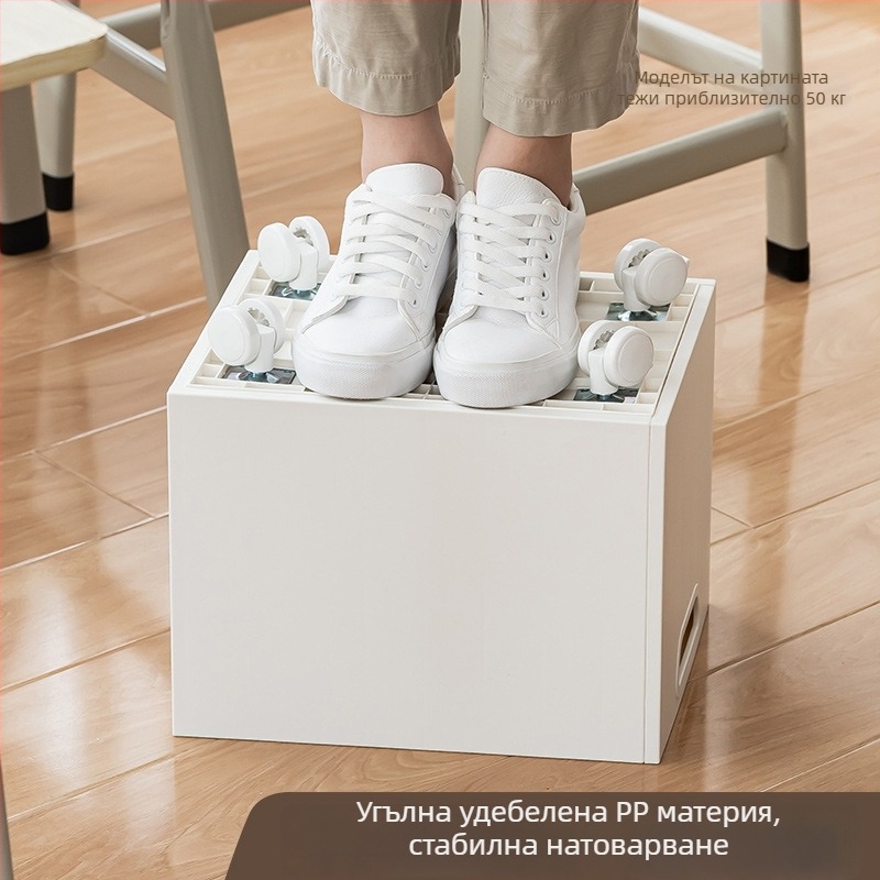 Под бюрото подвижна пластмасова етажерка за книги с колелца, SD-3829, пластмаса, 0,8 кг, 24 бр. в пакет