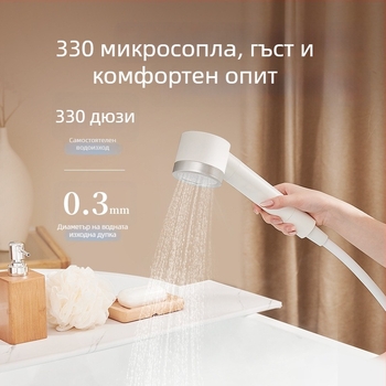 ecoco душ глава с повишено налягане - ABS, кръгла, вградена инсталация, дъждовна струя