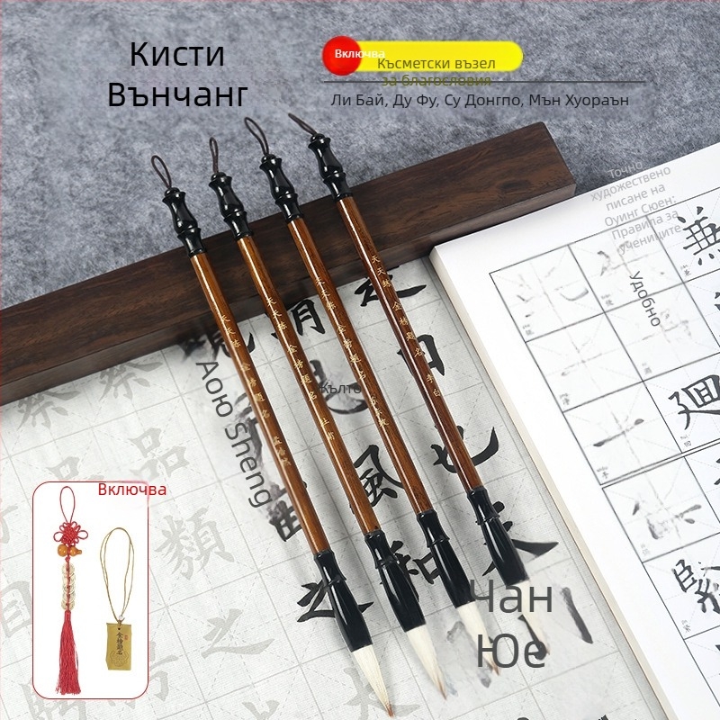 Дървен комплект за четки и държач с глава дракон, 8 игли, модел D2987, TT/Tiantian Practice