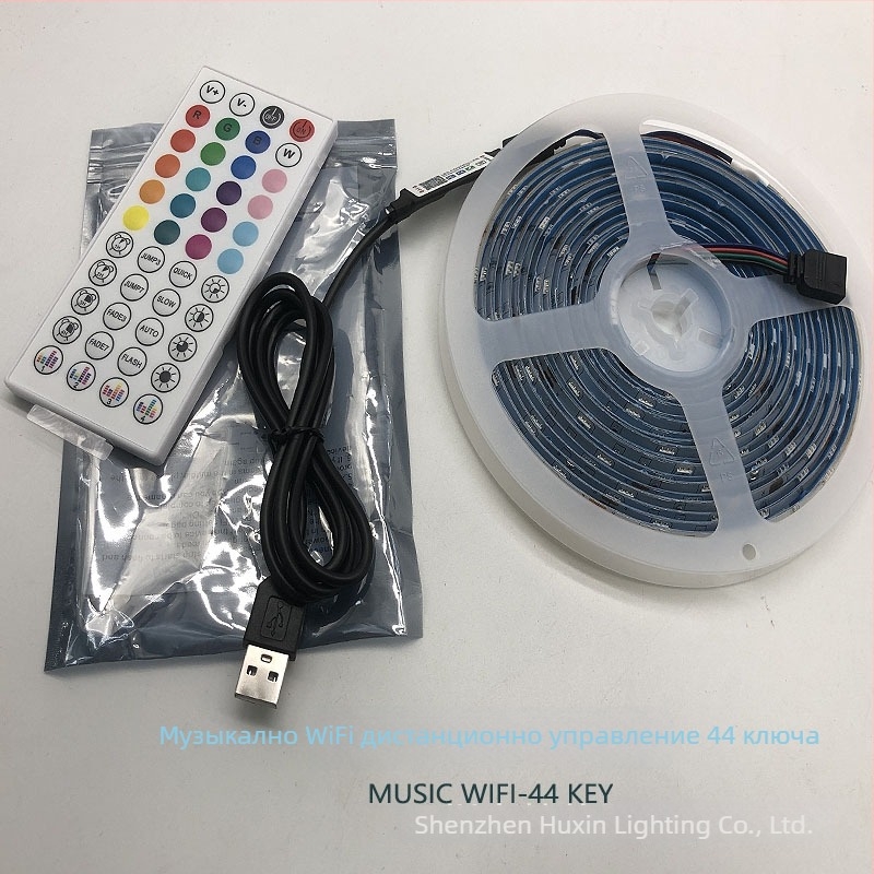 LED лента за телевизионно подсветване 5050 RGB, 30 светодиода, 5V вход, 8W на метър, дистанционно управление