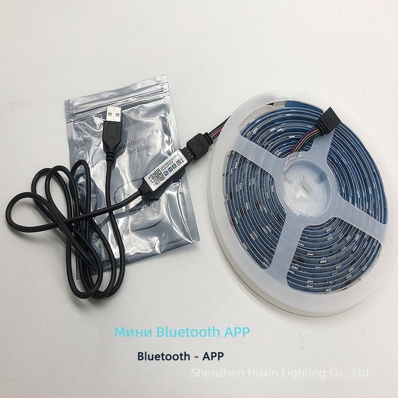 LED лента за телевизионно подсветване 5050 RGB, 30 светодиода, 5V вход, 8W на метър, дистанционно управление