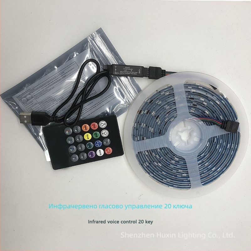 LED лента за телевизионно подсветване 5050 RGB, 30 светодиода, 5V вход, 8W на метър, дистанционно управление