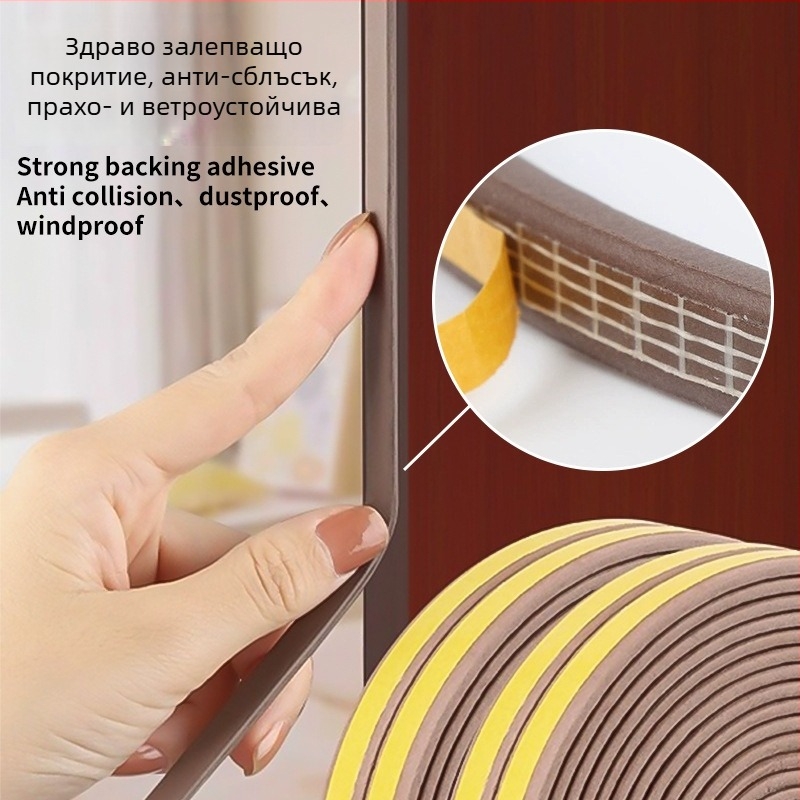 EPDM уплътнителна лента за пролуките между врати и прозорци – D-тип, самозалепваща, износоустойчива и шумоизолираща