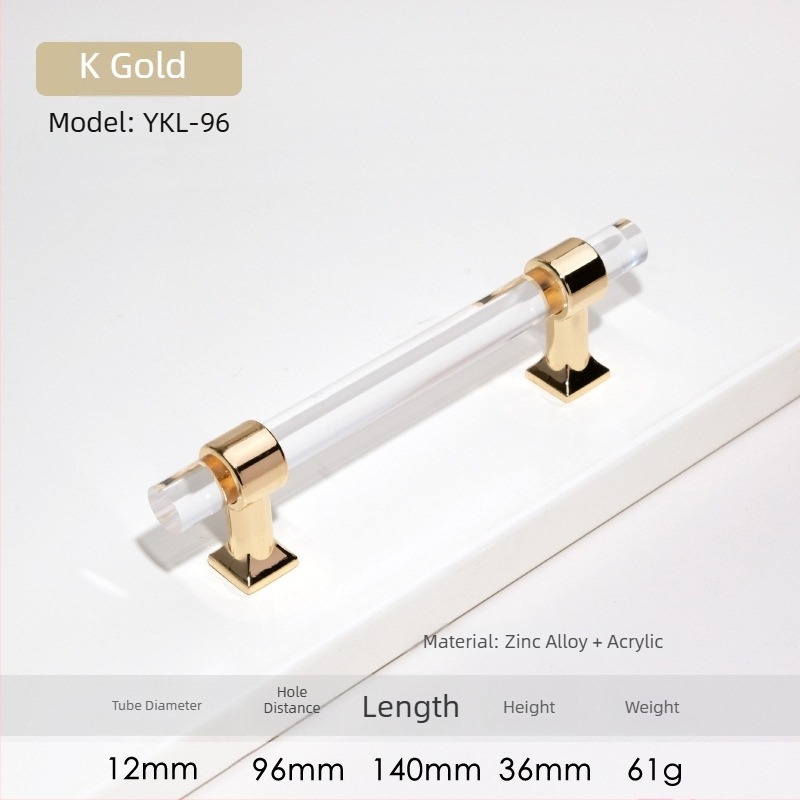 Дръжка за шкаф – Модел 96 • Материали: акрил, цинкова сплав • Стил: модерен минимализъм • За врати на шкафове