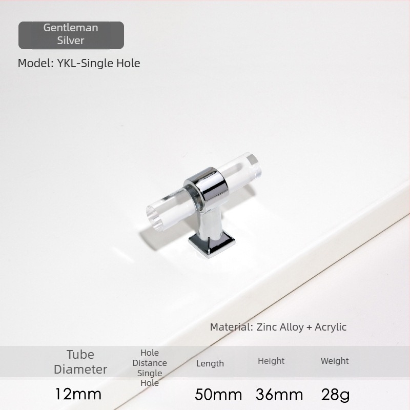 Дръжка за шкаф – Модел 96 • Материали: акрил, цинкова сплав • Стил: модерен минимализъм • За врати на шкафове