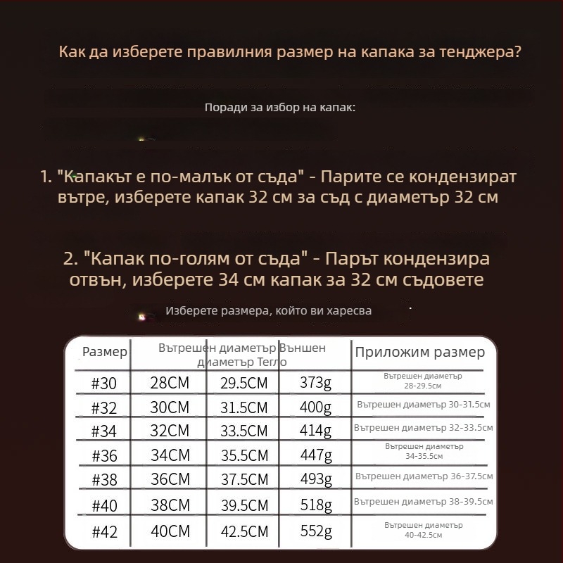 Капак за тенджера от неръждаема стомана • Модел: капак за тенджера от неръждаема стомана • Тегло: 0.4–0.6 кг • Бранд: AKL • Персонализиране: Да