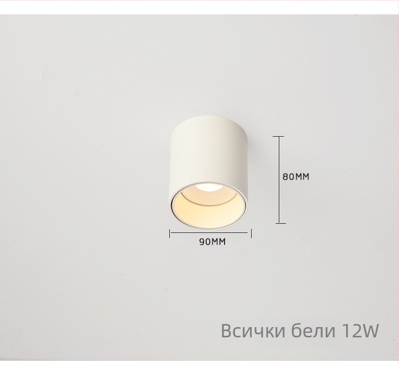 Pinton LED антиотразяваща кръгла лампа за открит монтаж, алуминиев корпус, 220V, CRI ≥ 90