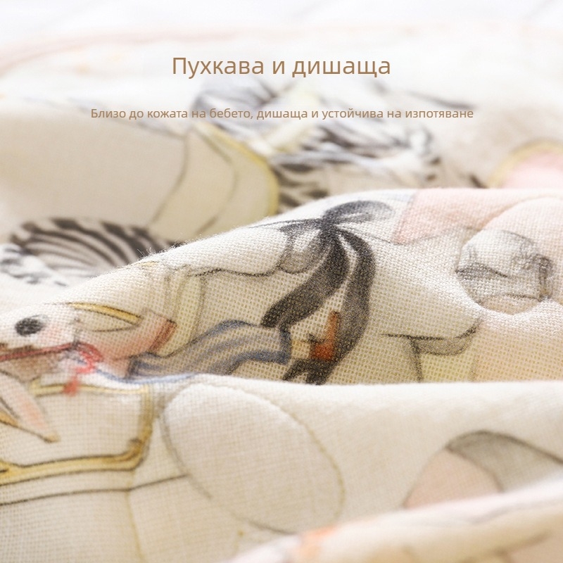 Strong Baby бебешка облачна възглавничка, памучна марля, карикатурен стил, клас А, за новородени до 1 година