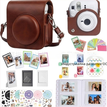 Instax Mini камера чанта, 7-в-1 комплект, PU корпус, включва мини фотоалбум