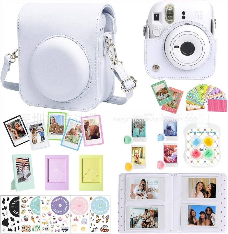 Instax Mini камера чанта, 7-в-1 комплект, PU корпус, включва мини фотоалбум