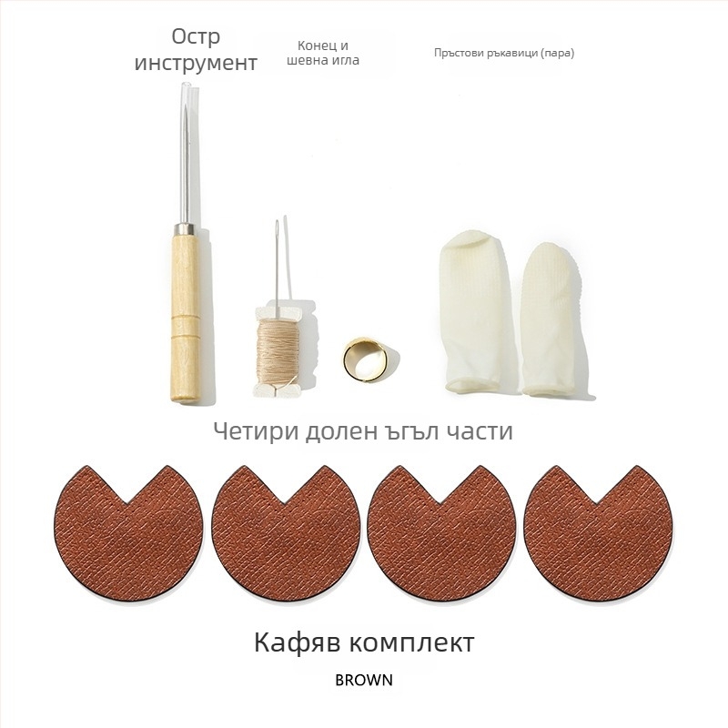 Протектор за ъгъл на чанта, кожа от горен слой, ултралек, едноцветен, стил за свободно пътуване — Mahuangshi