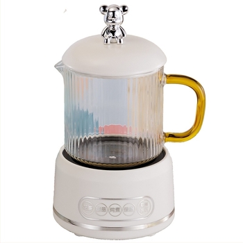 Електрическа здравословна тенджера за чай с боросиликатно стъкло, 650 ml, 220V, 360W, интелигентно таймерно автоматично изключване, електронен термостат