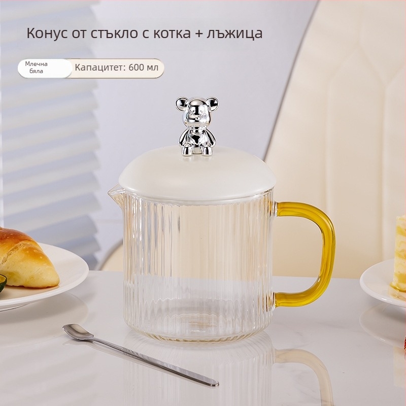 Електрическа здравословна тенджера за чай с боросиликатно стъкло, 650 ml, 220V, 360W, интелигентно таймерно автоматично изключване, електронен термостат