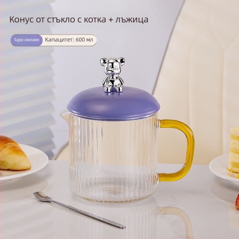 Електрическа здравословна тенджера за чай с боросиликатно стъкло, 650 ml, 220V, 360W, интелигентно таймерно автоматично изключване, електронен термостат