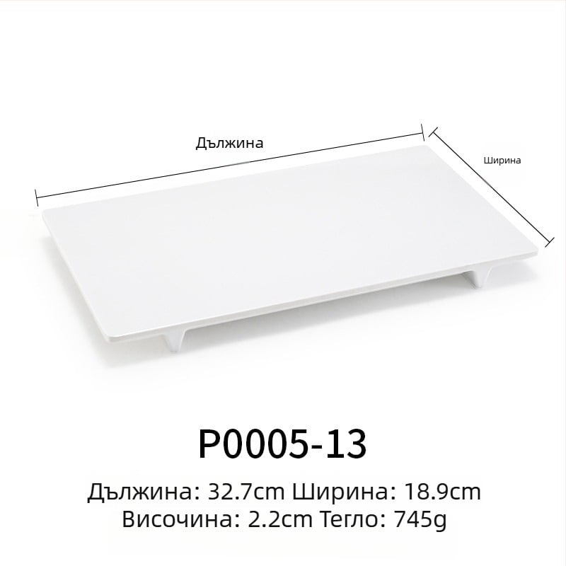 Меламинова чиния, правоъгълна форма, японски стил, пластмасов поднос с имитация на порцелан за западни ястия, персонализация налична