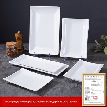 Меламинова чиния, квадратна форма, модерен минималистичен стил (Материал: меламин; Форма: квадратна; Стил: модерен минимализъм; Микровълнова: не се използва; Печат на лого: възможен)