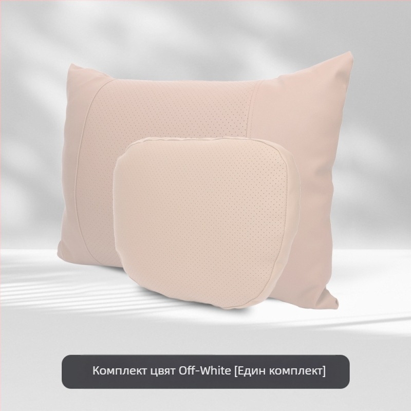 Подглавник за кола за врата с лумбална опора, универсално пасване, обшивка от изкуствена кожа, пълнител Dupont cotton