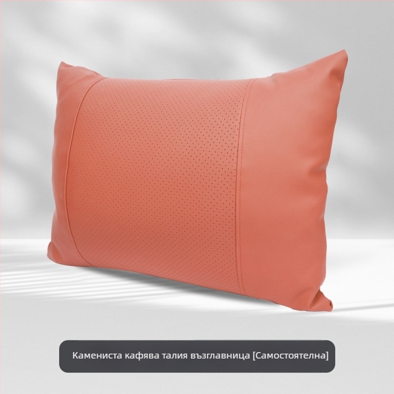 Подглавник за кола за врата с лумбална опора, универсално пасване, обшивка от изкуствена кожа, пълнител Dupont cotton