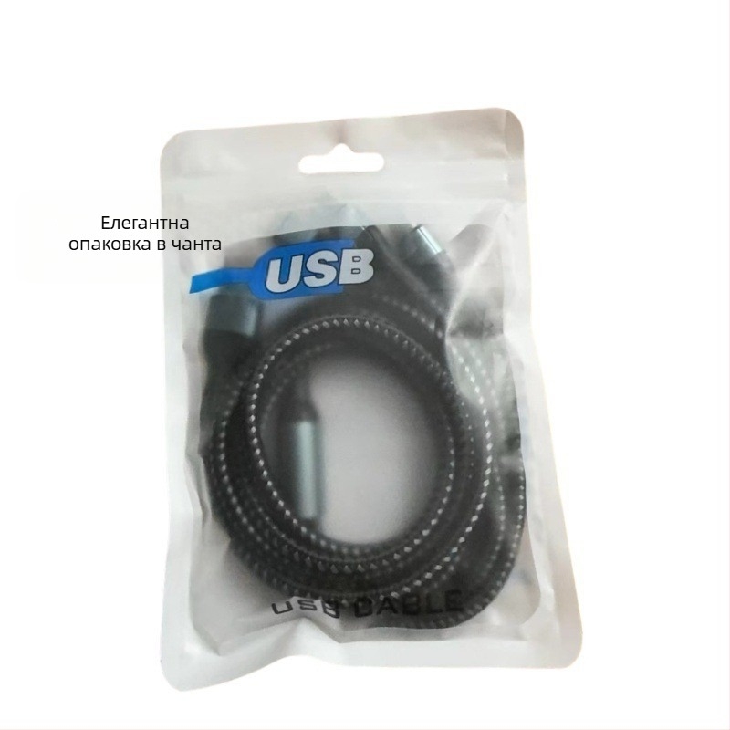 Ai line Rhino 3-в-1 бързозареждащ кабел за смартфони с Lightning, Micro USB и Type-C, алуминиев корпус, автоматично изключване, до 6A максимален изход