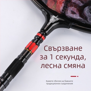 Адаптер против завъртане за риболовна мрежова пръчка с конектор за бързо освобождаване (Марка: Huansheng; Материал: алуминиева сплав)