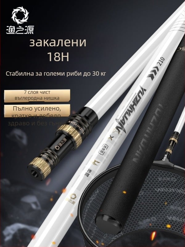 мрежа за риболов - карбонова, пълен комплект, марка Source of Fishing