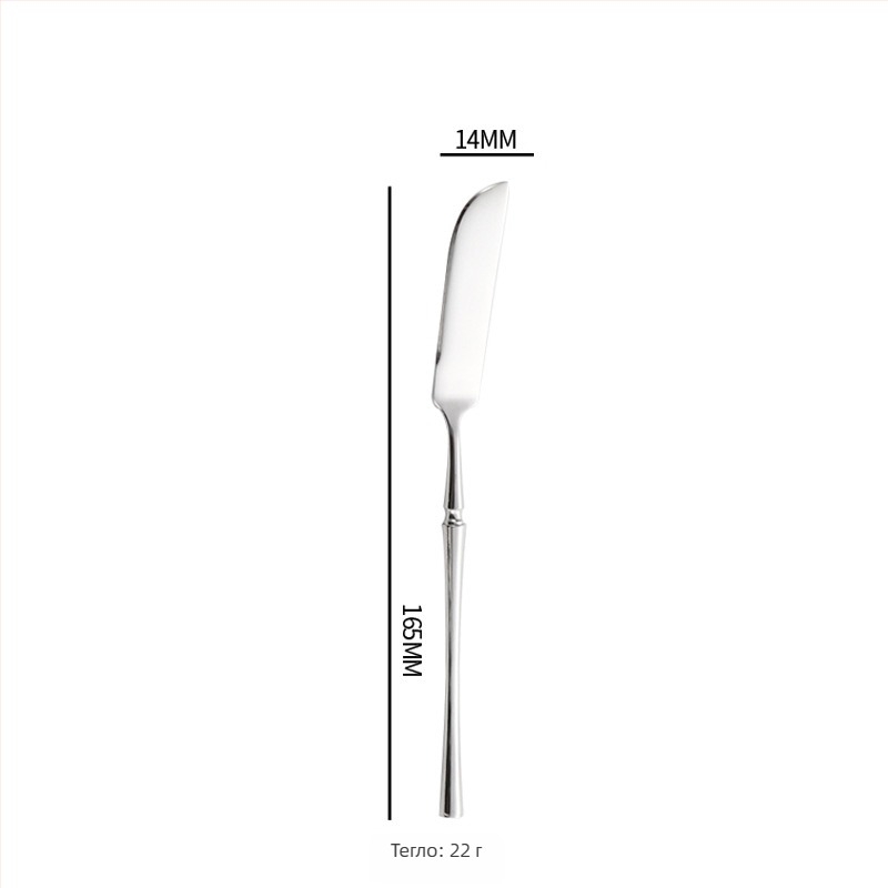 Шестчленен комплект прибори за хранене от 304 неръждаема стомана със огледално полиране, скандинавски минималистичен стил, възможност за печат на лого