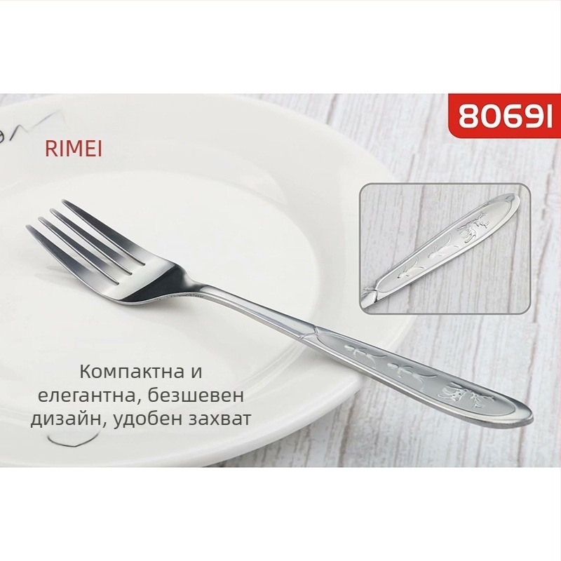 Комплект прибори за хранене: вилица и лъжица, 201 неръждаема стомана, огледално полирани, модерен минималистичен стил