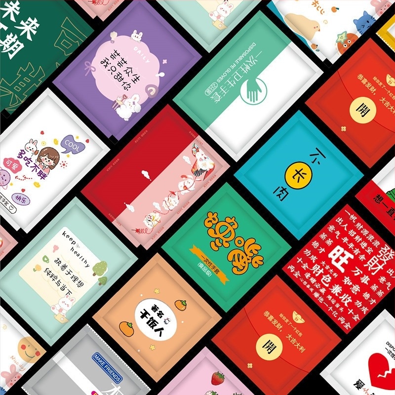 Еднократни ръкавици с печат на лого, индивидуално опаковани, удебелени, за кетъринг и доставки на омари, от пластмасов PE, прозрачно, хранителен клас