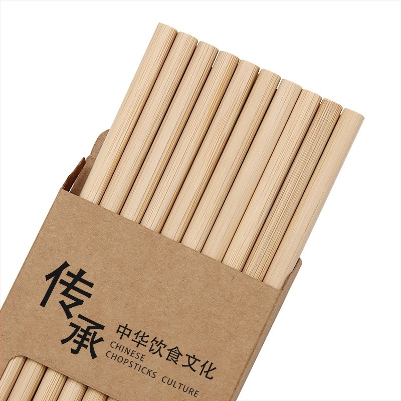 Бамбукови палочки за хранене, без боя и без восък, 10 двойки, дължина 24 см, гравирани шарки