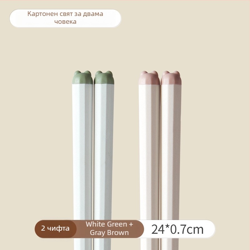 One Chestnut Карикатурни сплавни клечки за хранене - Карикатурен дизайн, Креативен стил, PET+Fiberglass+ABS, Един човек, една клечка, Против плесен, Антибактериални, Топлоустойчиви