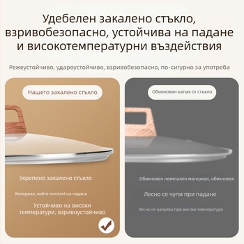 Weixiang универсална капачка за тенджери и тигани от закалено стъкло - дебел капак, термоустойчив