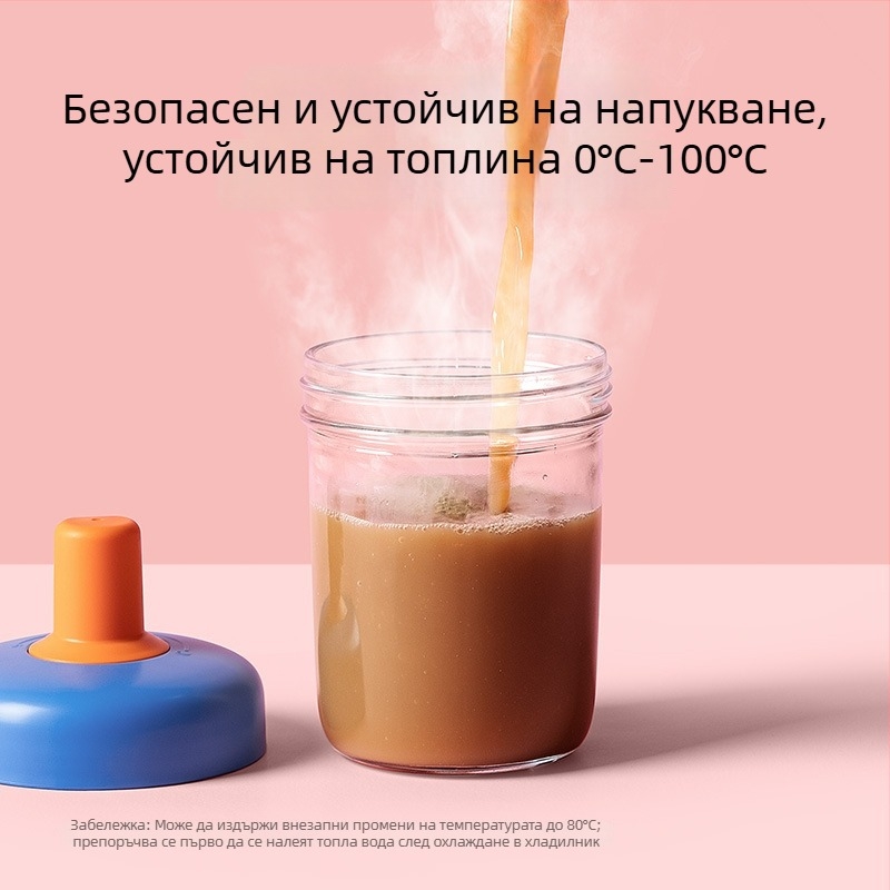 Чаша за овесена каша със запечатване и капак; материал: стъкло сода-лайм; обем 400 ml; тегло 335 g; включена лъжичка