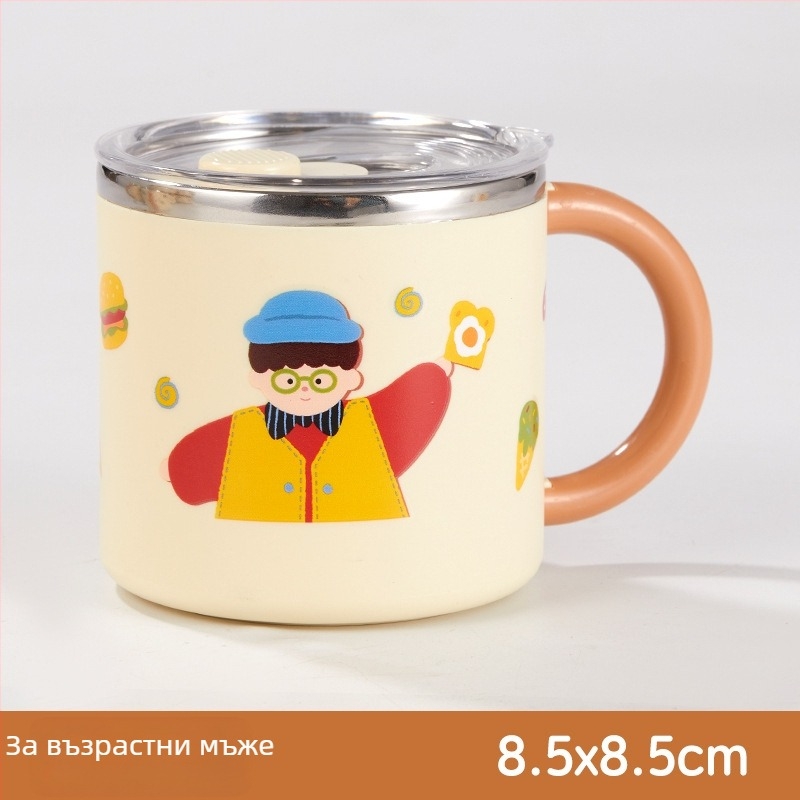 Чаша за напитки от 304 неръждаема стомана, двуслойна изолация, капак, преносима