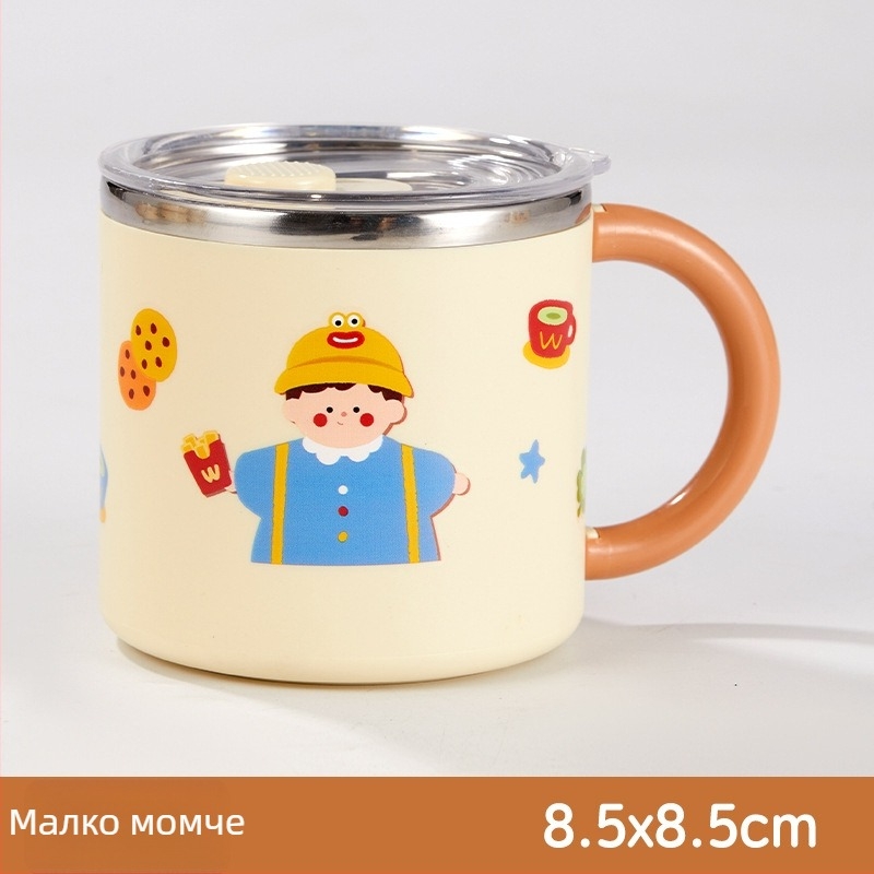 Чаша за напитки от 304 неръждаема стомана, двуслойна изолация, капак, преносима