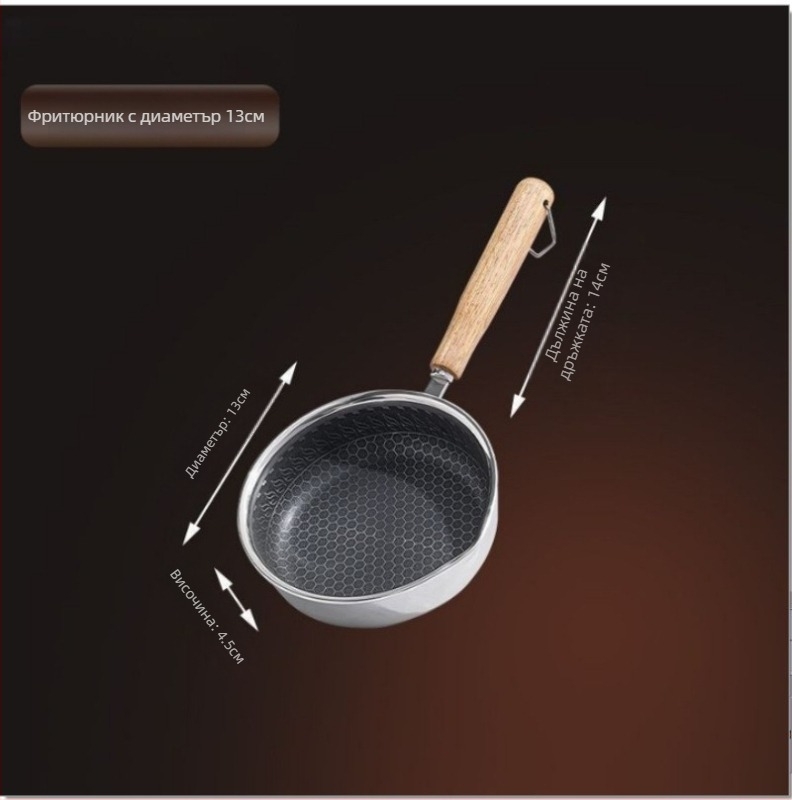Тиган от неръждаема стомана за яйца, незалепващ, подходящ за общи котлони, модел: Тиган с незалепващо покритие