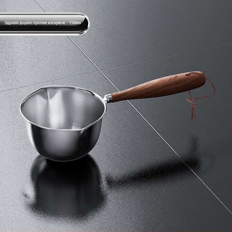 Тиган за разливане на масло от неръждаема стомана, модел 8248, плоско дъно, без капак, универсална съвместимост с котлони