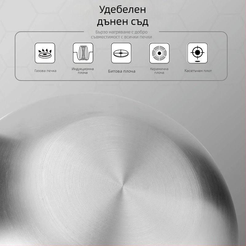 Уок от 304 неръждаема стомана, дизайн на пчелна клетка, незалепващо покритие, плазмено нанасяне, еднодънна конструкция