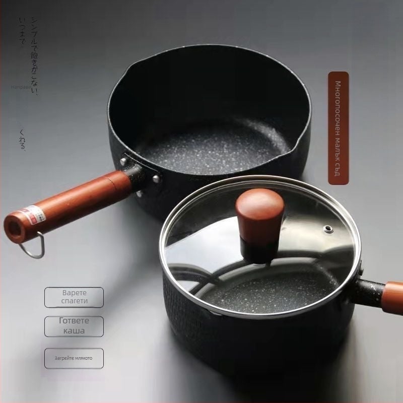 Млячна тенджера от желязо с незалепващо покритие, модел NG001, капак от закалено стъкло