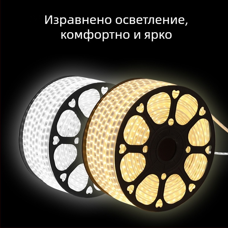 LED лента 5730, външна водоустойчива, 220V, 120 светодиода, димируема