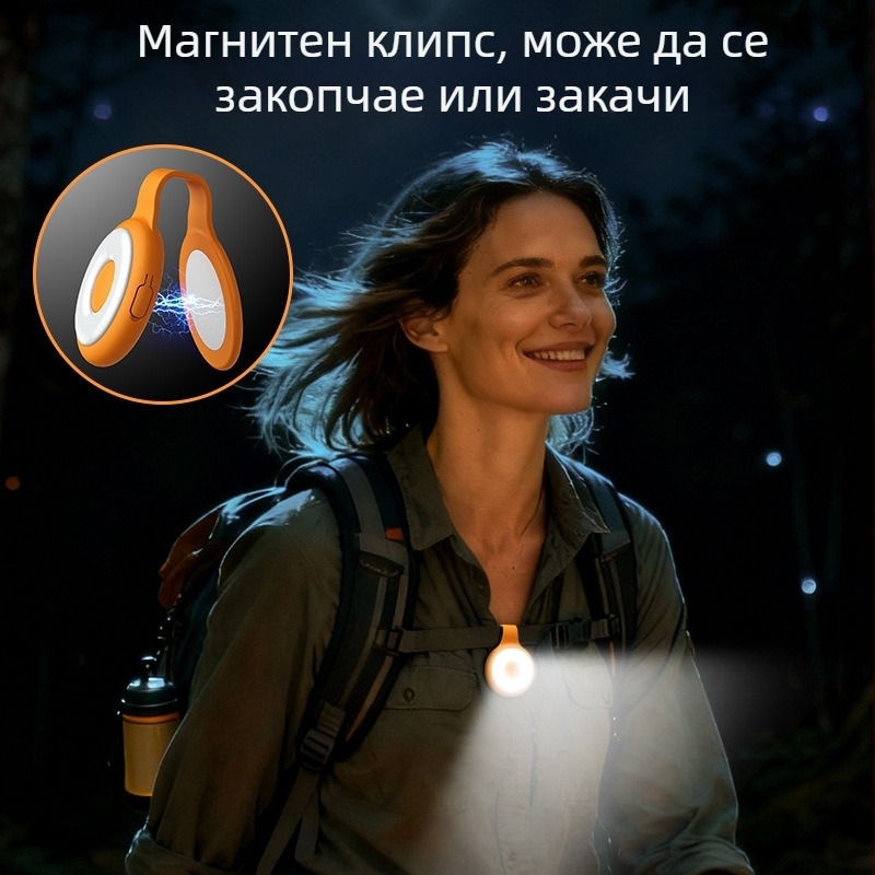 Магнитна LED подсветка за смартфон, модел L03, преносима клип-светлина, под 10W, с три температури на цвета, за ръчно държане